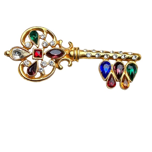 Jewel Toned Brooch & Earring Lot - Picture 7 of 8